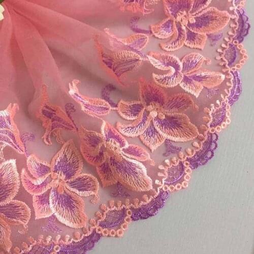 20Yards Floral Lace Ribbon Tape Diy Apparel Sewing Fabric Handmade Material Laces Trimming Garment Accessories Pink Blue Red