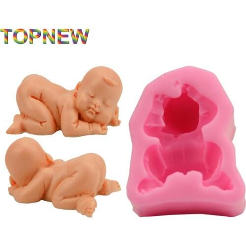 3D Sleeping Baby Silicone Mold Soap Candle Fondant Cake Decorating Tools 2268