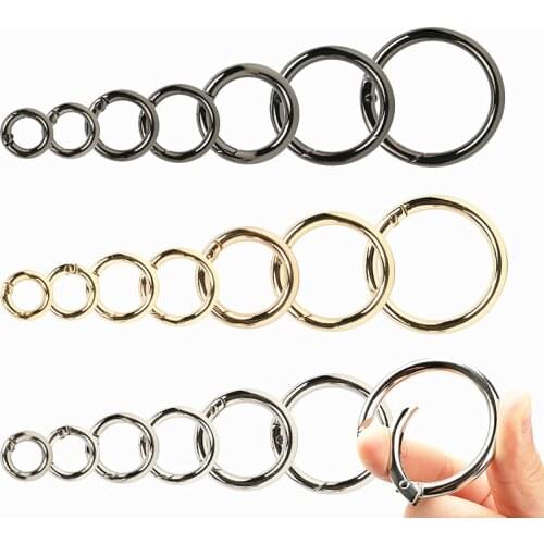 AIJJU 20Pcs Openable Keyring Metal Spring Gate O Ring Leather Bag Belt Strap Buckle Dog Chain Snap Clasp Clip Trigger Luggage