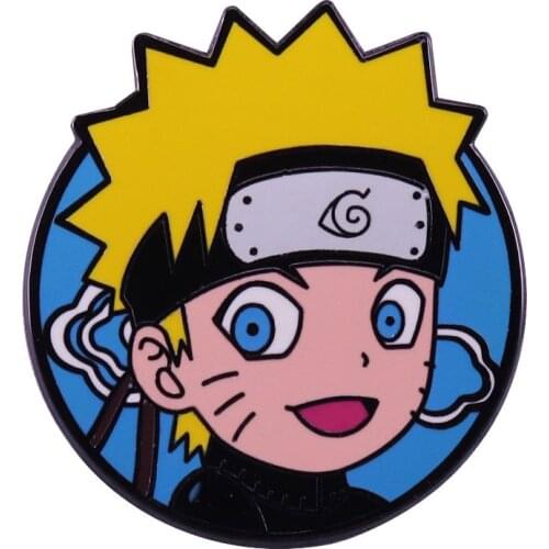 Anime Shippuden Ninja Uzumaki Cartoon Cute Metal Copper Enamel Clothes Lapel Bag Hat Badge Brooch Pin Accessories