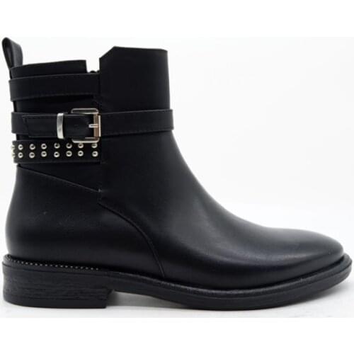 Gunmetal Fall-winter season womens ankle boots High-quality fashion females footwear with lacing dirty metalfashion females