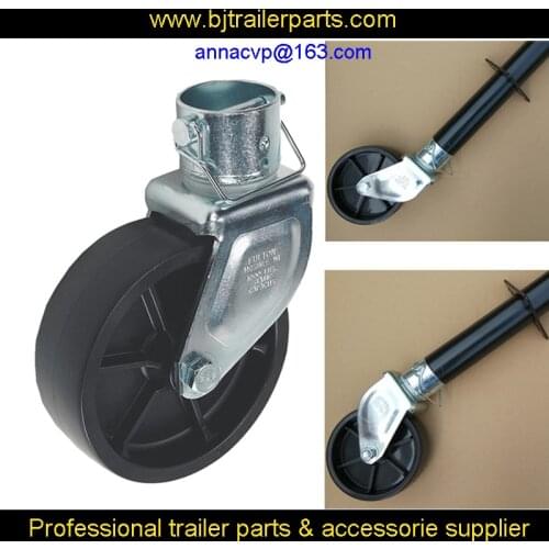 CVP A Frame Trailer Jack Caster Wheel with Pin Zinc Finished Metal for 2" 1200LB Camper Boat Swivel Caravana Parts Accessories
