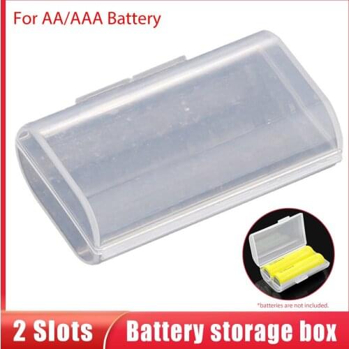 AA/AAA Battery Holder 2 Slot Storage Organizer DIY Electronics Leakproof 2x Battery Case Container for Travel Home Hiking