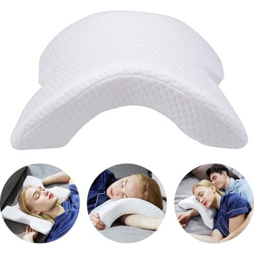 Curved Slow Rebound Memory Foam Pillow Anti Pressure Hand Numb & Neck Protection & Dead Arms Couple Pillow Office Napping