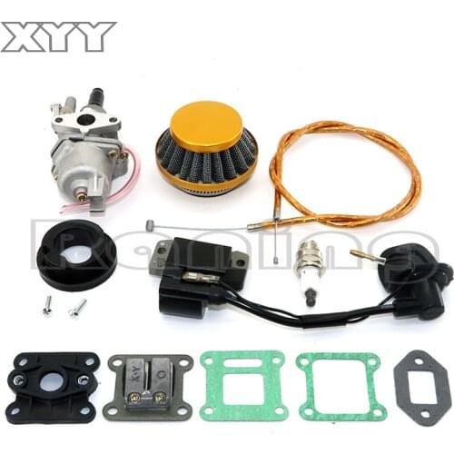 47CC 49CC Carburetor With 42mm Air Filter r And Gasket Ignition Coil Throttle cable For Mini Moto Dirt Pocket Bike ATV Quad