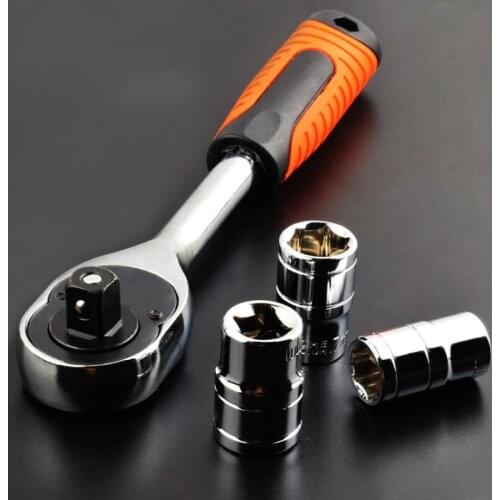 New Drive Swivel Ratchet Wrench 1/4" Steel High Torque Ratchet Wrench Socket 24 Teeth Quick Release Wide Used Hand Tools