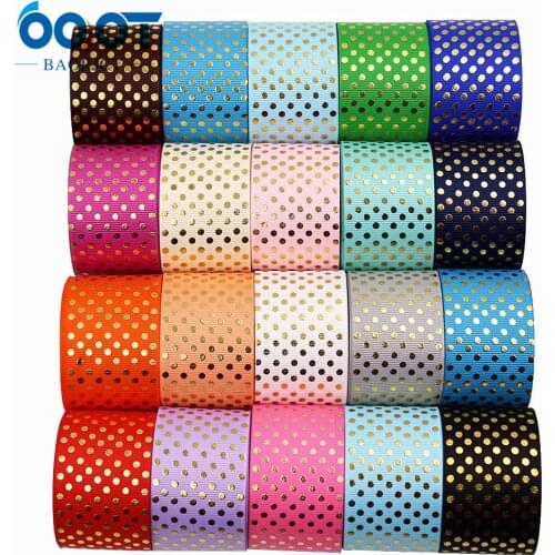 Solid Color Dots Geometric Hot Stamping Grosgrain Ribbons,38MM,10Yards Bow Cap DIY Accessories Decorations M-21112-36