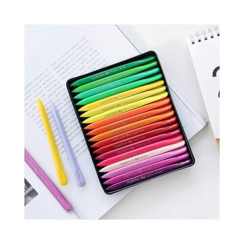 Creative Double-end Wax Crayons Set 12/18/24/36 Colors Non Hand Sticky Plastic Crayons For Kids Drawing Pencil Crayons