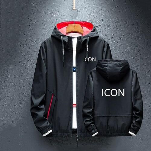 Spring Men Jackets Icon logo Print Coat Hoodies Summer Jacket Man Street Windbreaker Hoodie Zipper Thin sport Jackets