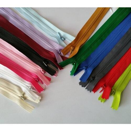 Can choose the colors) 50CM Invisible Zippers 50Pcs DIY #3 Mixed Colors Nylon Coil Zippers For Sewing Accessories Wholesale