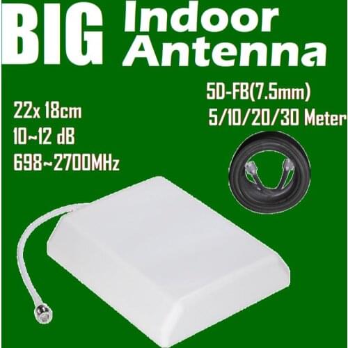 22 cm 10 ~ 12 dB High Gain Directional Internal Indoor Panel Antenna for 2G 3G 4G 5G Booster Repeater Amplifier RG6 LMR24 7.5 MM