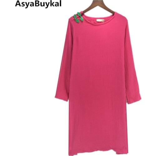 2020 New Autumn long sleeve Chinese style cotton linen dress,comfortable soft brand dress,Plus size Spring dress S- 4xl 5XL 6XL