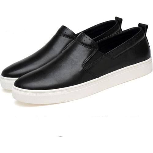 New British Round head Toe Men Leather Shoes Business Suit Formal Dress Flats Loafers Big Size Oxfords Wedding Shoes