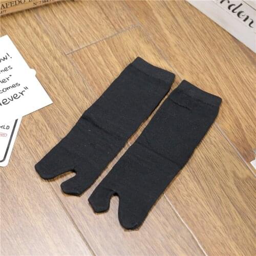 New Japanese Men And Women Two Finger Socks Black Kimono Summer Bamboo Fiber Flip Flop Sandal Split Ninjia White Tabi Toe Socks