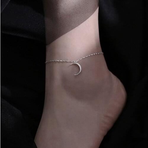 Hot New Arrival Moon Inlaid Rhinestone Anklet Women Unique Design Fashion Simple INS Elegant Bracelets