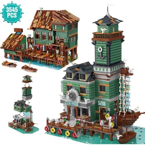 New ideas Fishermans Wharf Series Building Block Captains Wharf House Restaurant Bricks Toys Birthday Gift For Adult