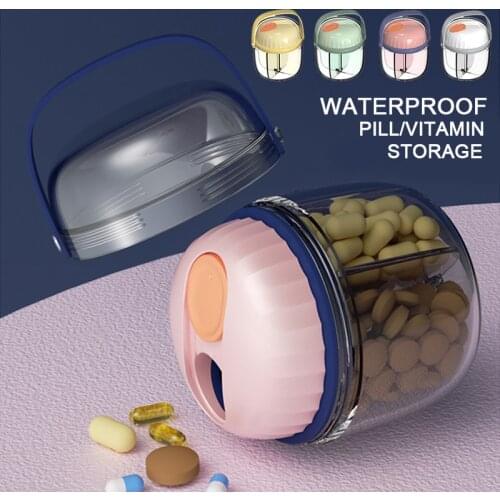 New Medicine Storage Box Jewelry Container Pill Bottle Pill Box Tablets Holder Vitamin Organizer Weekly Pillbox 4Grid Waterproof
