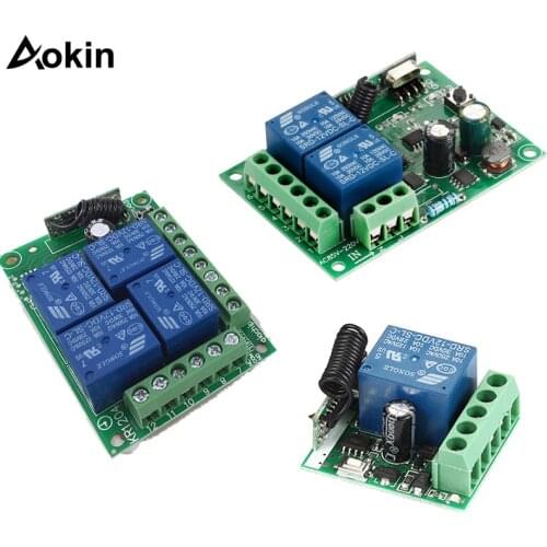 DC12V 1 2 4 CH /AC 85V 110V 220V 1 2 CH Relay Module 433MHz Wireless Remote Control Switch Smart Home Controller Receiver Switch