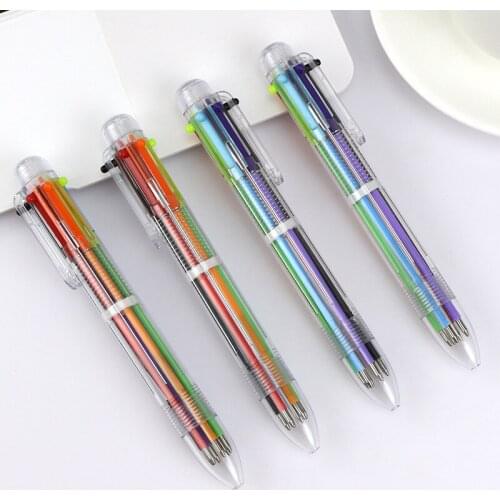 6 Colors Ballpoint Pen Multicolor Ball Pen Office School Supplies Pens for gifts