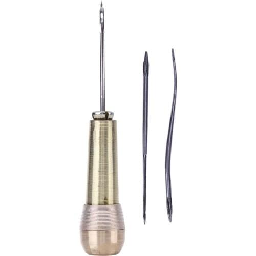 Canvas Leather Shoes Awl Hand Stitching Taper Leathercraft Sewing Shoes Repair Tool Needle Tool Kit Leather Craft