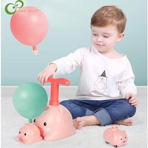 Cute Creative Plastic Cartoon Animals Aerodynaic Car Children Educational Air Balloon Car Toys Inflatable Ballon Pump Gifts DDJ