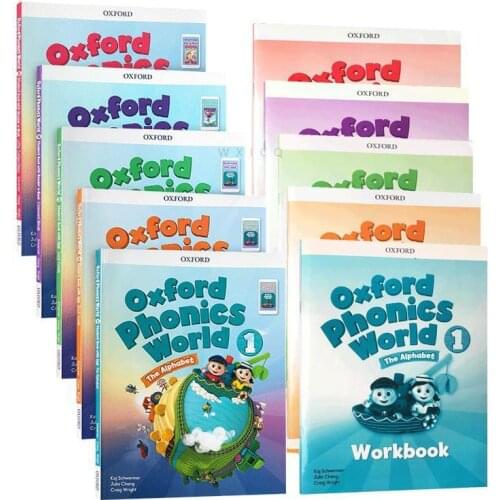 10 books Oxford natural spelling textbook Oxford Phonics World 5 textbook + 5 workbook children English teaching learning
