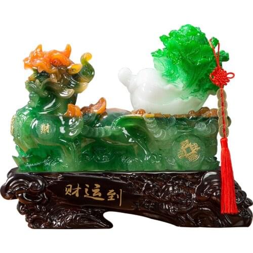 Wangcai Pixiu Decorations Lucky Jucai Town House To Ward Off Evil Spirits Piqiu Cashier Counter Jade Cabbage Shop Opening Craft