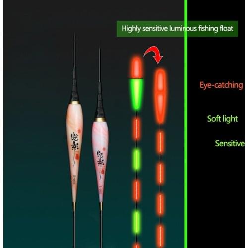 RQNQ 1pcs 2021 New Fish Bite Automatic Reminder Color Change Smart LED Fishing Ultra Thick Tail Electronic Luminous Buoy