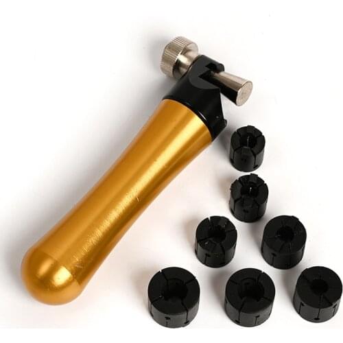 Universal Ring Clamp Aluminum Handle Ring Holder with 7PCS Rubber Ring Engraving Setting Tool Jewelry Tools