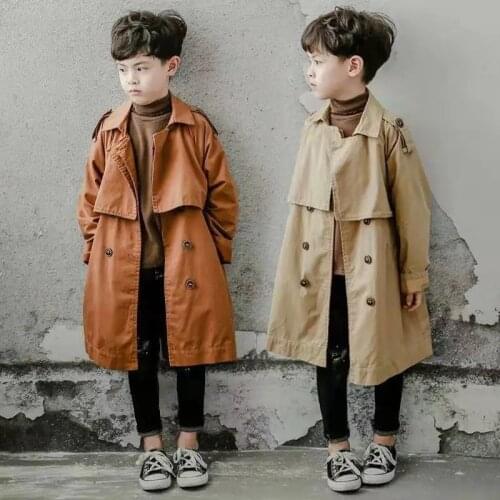 Spring Boys Clothes Loose Coat Jackets Girls Fashion Cotton Windbreaker teens Chilren clothing Button Boy kids outerwears