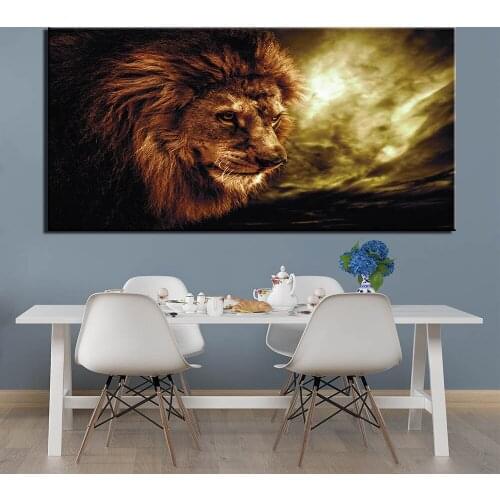 High Quanlity Canvas Painting Picture Modern 1 Pcs Animal lion HD Printed Decoration Frame For Living Room