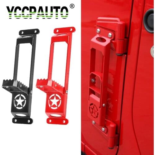 YCCPAUTO Car Foot Pedal Peg Rest Solid Steel Accessories For Jeep Wrangler JK 2007-2017 Car-styling Exterior Parts Star Style