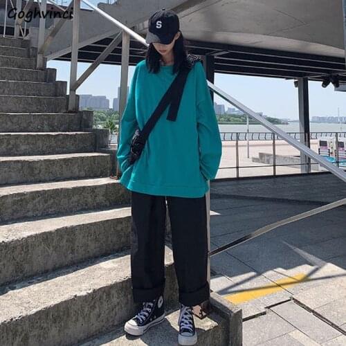 Women Sets Long Sleeve T-shirts Solid O-neck Pants Set Chic Teenagers Casual Females 2 Pecs Daily Simple Streetwear Harajuku Ins