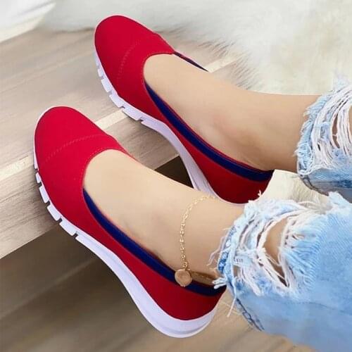 Ladies Handmade Solid Color Women Shoes Classic Casual Flat Heel Shoes Comfortable Non-slip Fashion Zapatos De Mujer Sneakers