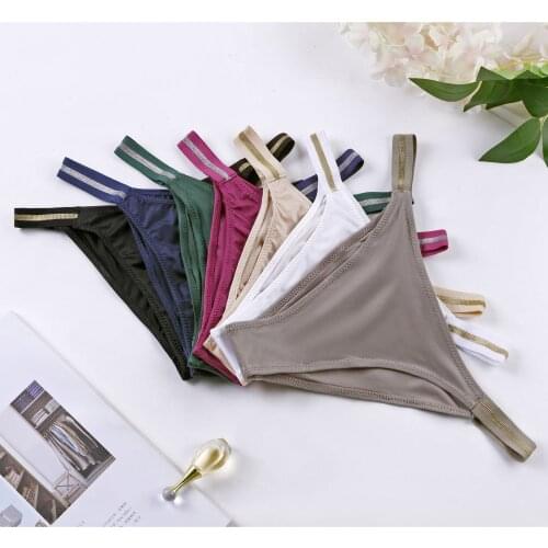 Women Sexy Lingerie Temptation Low-waist Panties Thong Transparent Underwear Hip-lift Ice Silk Briefs Ropa Interior Femenina