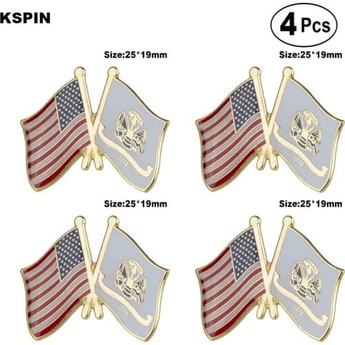 U.S.A & Army Friendship Flag Pin Lapel Pin Badge Brooch Icons 4pcs