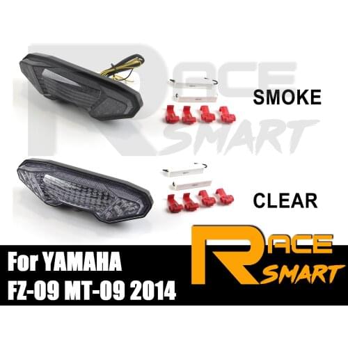 1 Set Motorcycle LED Turn Signals Brake Tail Light Taillight For YAMAHA MT09 FZ09 2014 MT-09 FZ-09 MT FZ 09 14 Clear Smoke New