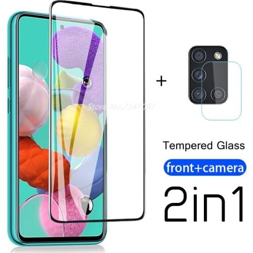 2in1 Camera Screen Protector For Samsung Galaxy A51 A71 A11 A21 s Camera Protective Glass For A52 A72 A32 A21s A51 Tempered Glas