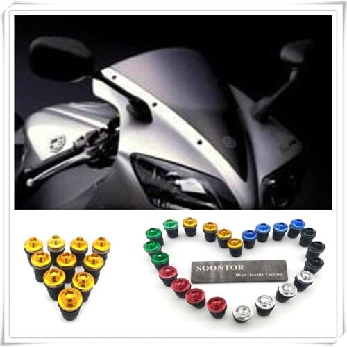 2018 motorcycle Windshield Windscreen Fastener Spike Bolts kit Screw Nuts for SUZUKI GSXR1000 GSXR600 Kawasaki NINJA 650R ER6F