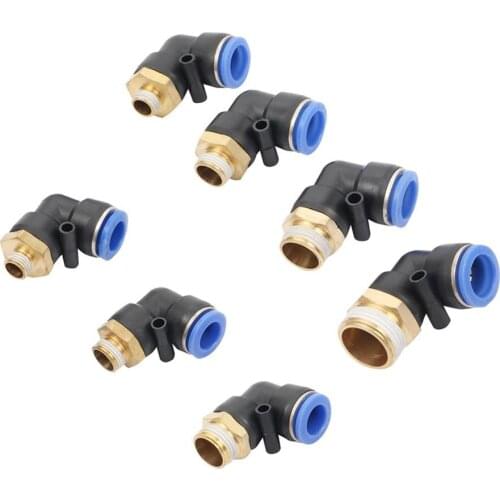 3Pcs Garden 14/16mm Pipe Interface Slip Lock Elbow Connector 1/4" 3/8" 1/2" 3/4" External Thread Pneumatic Quick Coupling