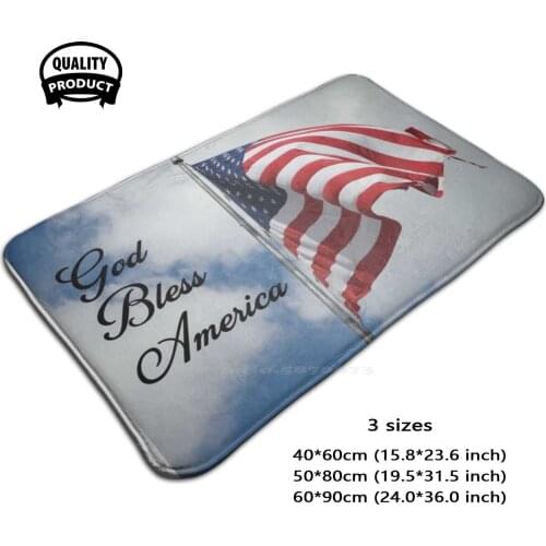 God Bless America 3D Household Goods Mat Rug Carpet Foot Pad Veterans Day Flag Day Fourth Of July Day Memorial Day Bbq Party