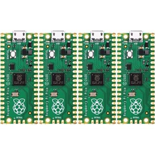 4Pcs for Studio Raspberry Pi Pico Microcontroller Board for Raspberry Pi RP2040 Dual-Core ARM Cortex M0 + Processor
