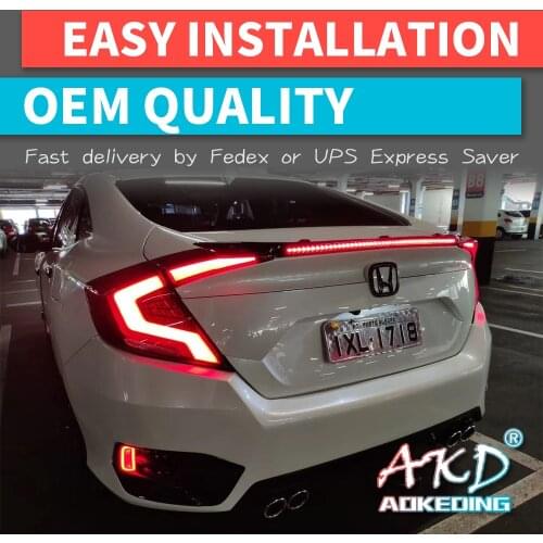 Car Goods Tail Light For Honda CIVIC X MK10 10gen 2016-2020 Taillights Rear Lamp LED Signal Reversing Parking Lights