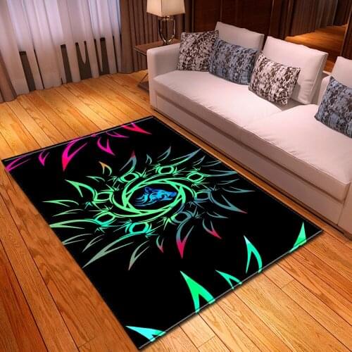 Colour Wolf Dog 3D Printing Carpets for Living Room Bedroom decor Carpet Kids Room Crawl Mats Crystal fleece Child Play Area Rug