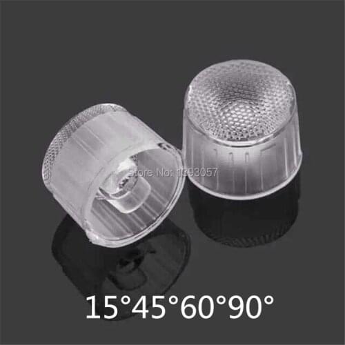 20pcs LED Waterproof Lens 15 45 60 90 Degree 1W 3W High Power LEDs Optical PMMA Lenses Holder For Wall Washer Lamp