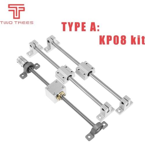 3D Printer Parts T8 Lead Screw 200/300/400/500mm Optical Axis KP08 KFL08 SCS8UU Coupling 5 * 8MM Bearing Mounting Bracket