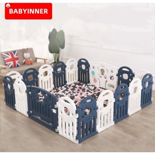 Babyinner Childrens Playpen Baby Play Game Fence Infant Balls Pool Playground Home Safe Guardrail Bar Plastic 12-22 Pieces/set