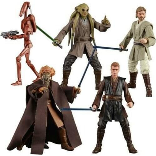 6inch Hasbro Star wars Plo Koon Kit Fisto Obi-Wan Anakin Skywalker action figures model toys for children with box