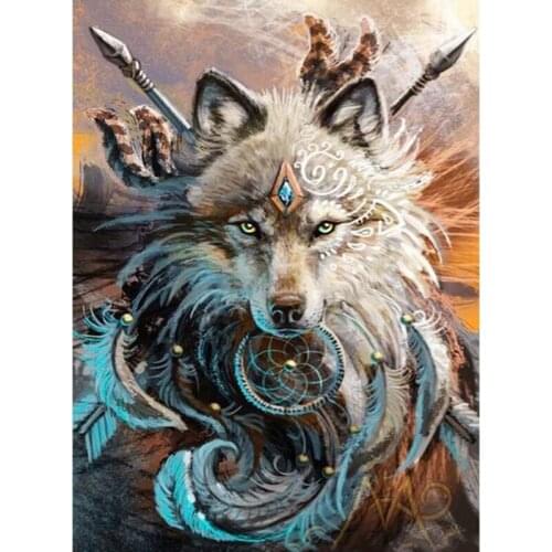 Full Square Round Diy Diamond Painting Animals Wolf Embroidery Mosaic Picture Of Rhinestone Art Cross Stitch Handmade