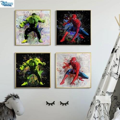 Marvel Comics Watercolor Canvas Painting Superhero Hulk Spiderman Posters and Prints Wall Art Pictures Home Decor